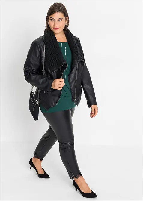 Blouson enduit à col châle, bonprix