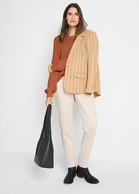 Pullover mit Strukturstrick aus Baumwollmix, bonprix