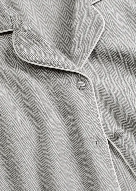 Gewebter Flanell Pyjama mit Fischgrätmuster, bonprix