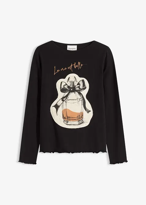 T-shirt manches longues en coton extensible, bonprix