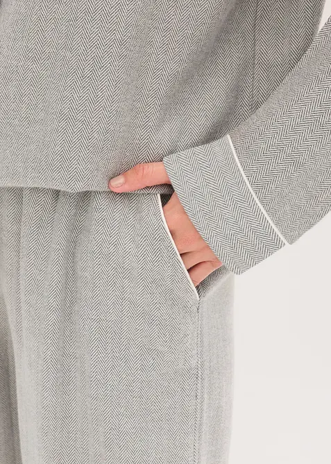 Pyjama tissé en flanelle avec motif chevrons, bonprix