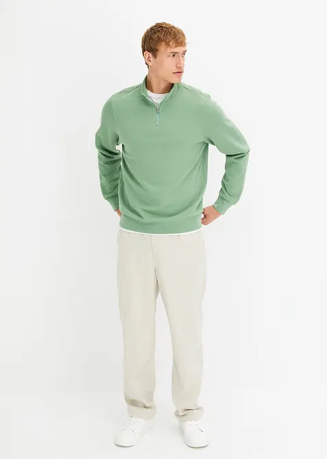 Sweatshirt mit Troyerkragen, bonprix