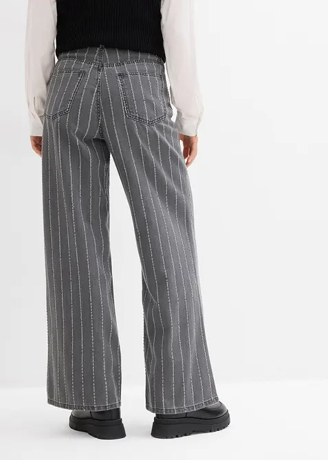 Wide-Leg-Jeans High Waist mit Destroyed Effekten, bonprix