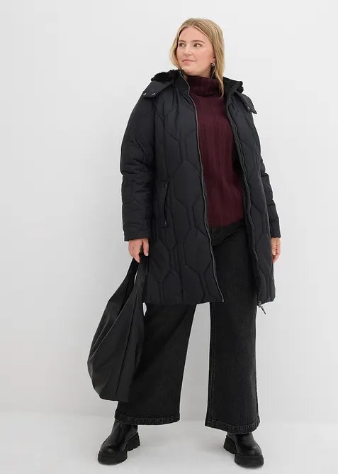 Kurzmantel mit Diamant- Steppung und seitlichen Zippern, bonprix