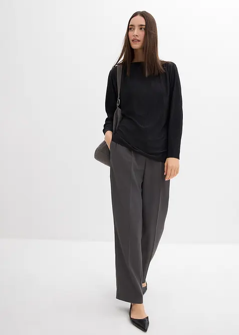 T-shirt manches longues texturé, bonprix