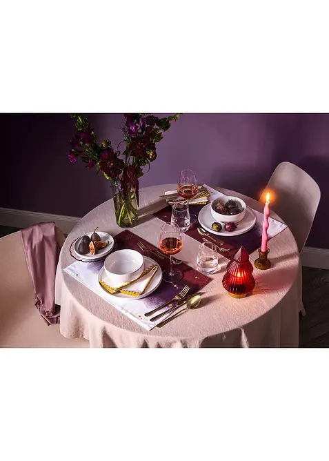 Lot de 4 serviettes de table à bordure brillante, bonprix