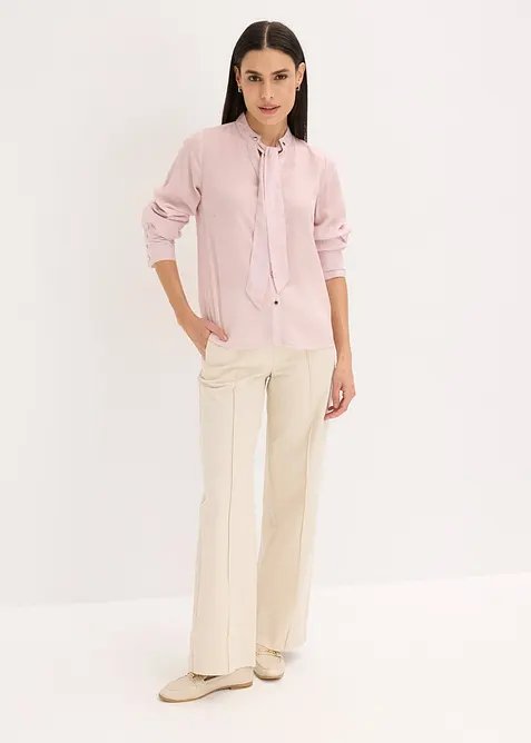 Chemisier en mousseline à col lavallière amovible, bonprix