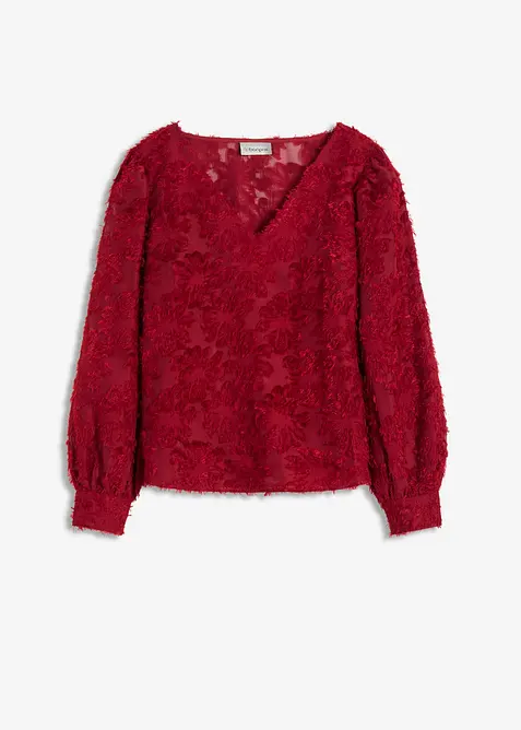 Bluse mit floralem Strukturmuster, bonprix