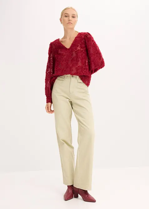 Bluse mit floralem Strukturmuster, bonprix