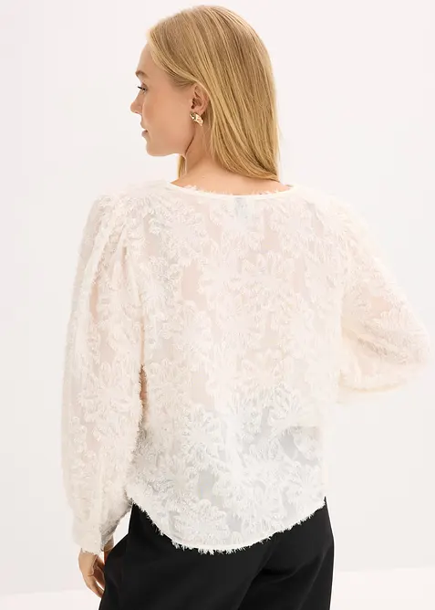Bluse mit floralem Strukturmuster, bonprix