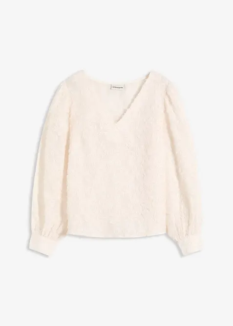 Bluse mit floralem Strukturmuster, bonprix