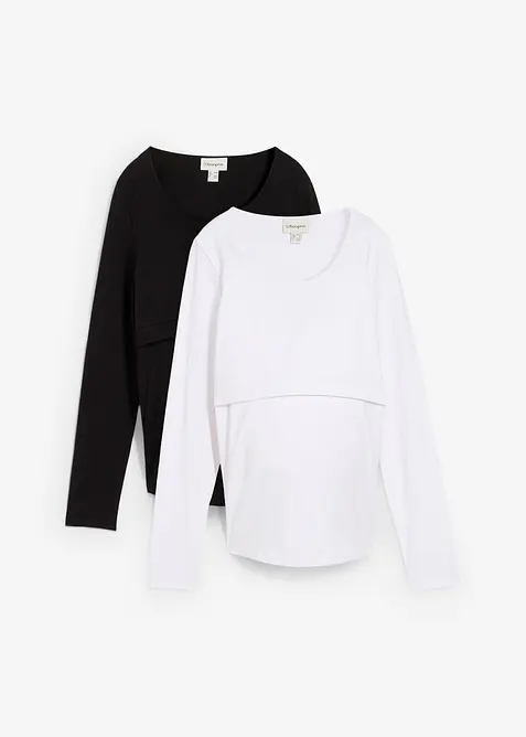 Lot de 2 T-shirts de grossesse et d’allaitement, bonprix