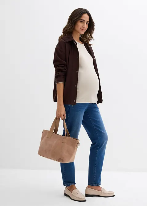 Gerippte Umstandsshirts aus reiner Baumwolle (2er Pack), bonprix