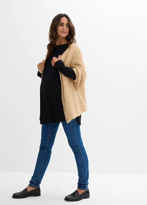 T-shirt de grossesse long 100% coton avec fentes pour l’allaitement, bonprix