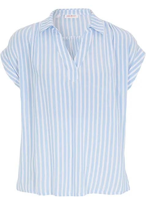 Kurzarmbluse aus fließender Viskose, bonprix