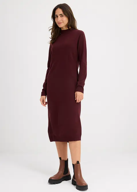 Robe en maille à col montant, bonprix