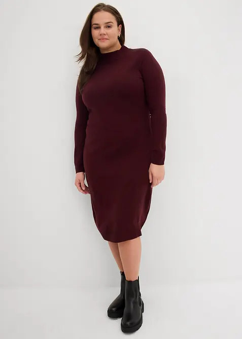 Strickkleid mit Stehkragen, bonprix