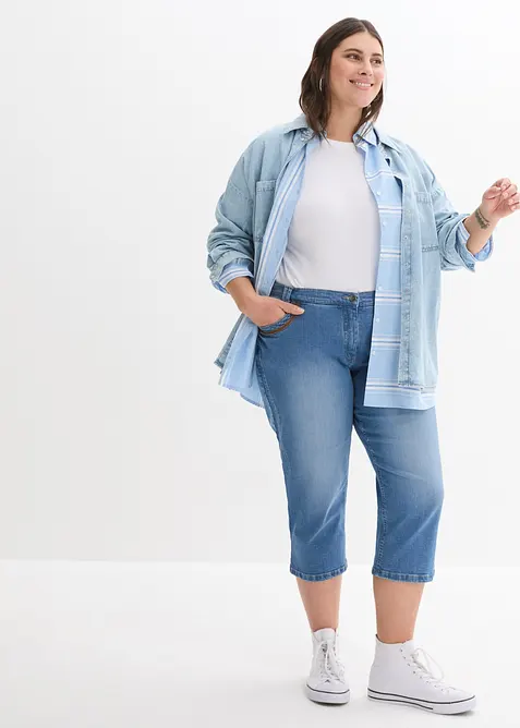 Jean corsaire slim, taille mi-haute, bonprix