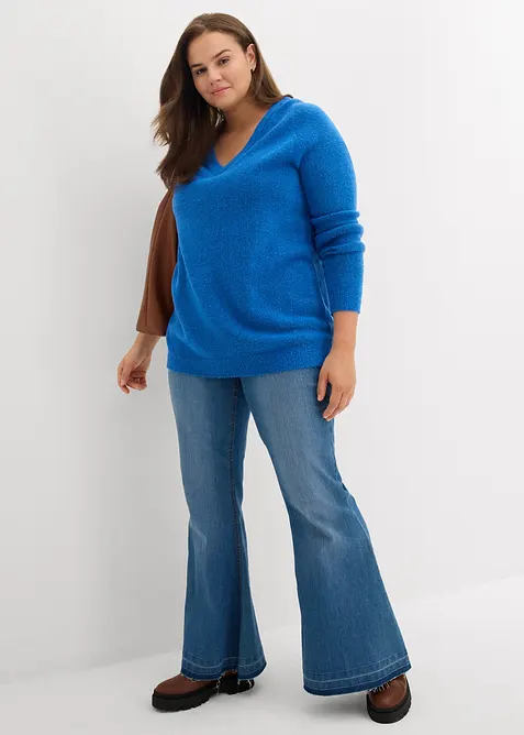 Strickpullover mit V-Ausschnitt, Oversized Fit, bonprix