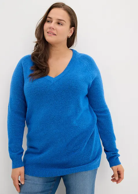 Strickpullover mit V-Ausschnitt, Oversized Fit, bonprix