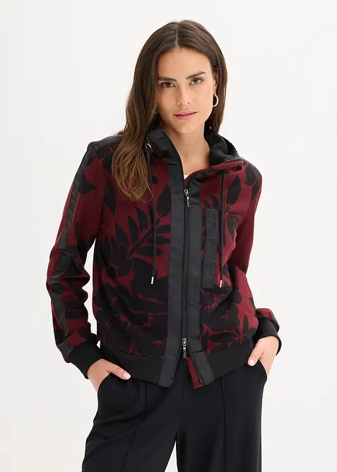 Veste sweat douce en coton m&eacute;lang&eacute;, bonprix