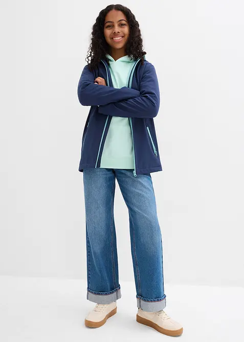 Softshelljacke mit Kapuze, wasserabweisend, bonprix