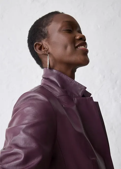 Blazer en cuir d’agneau nappa, bonprix