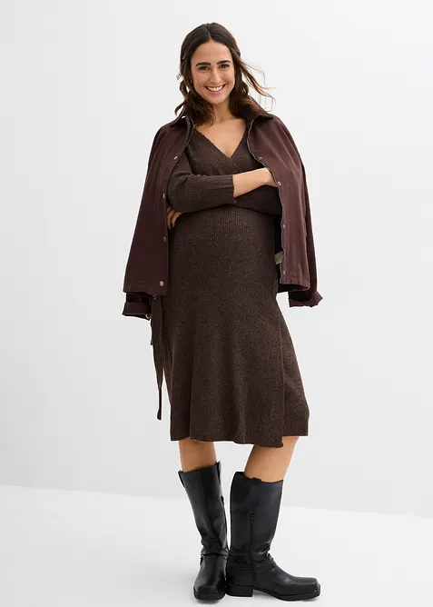 Superweiches Umstands- und Stillstrickkleid mit 3/4 Ärmeln, bonprix