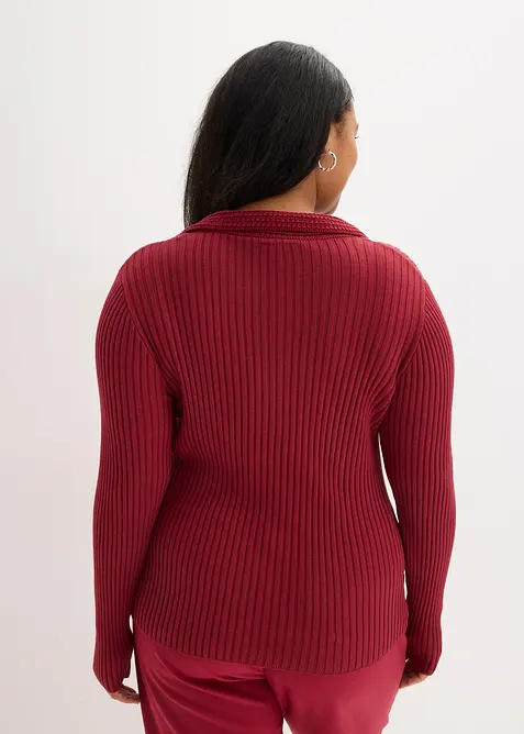 Feinstrickpullover mit schmückendem Kragen, bonprix
