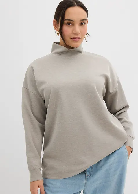 Sweat-shirt en néoprène à col montant, bonprix