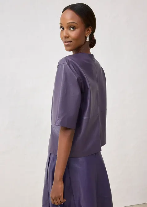 Tunique en cuir d’agneau nappa, bonprix