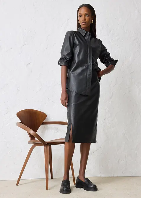 Chemise en cuir d&rsquo;agneau nappa, bonprix