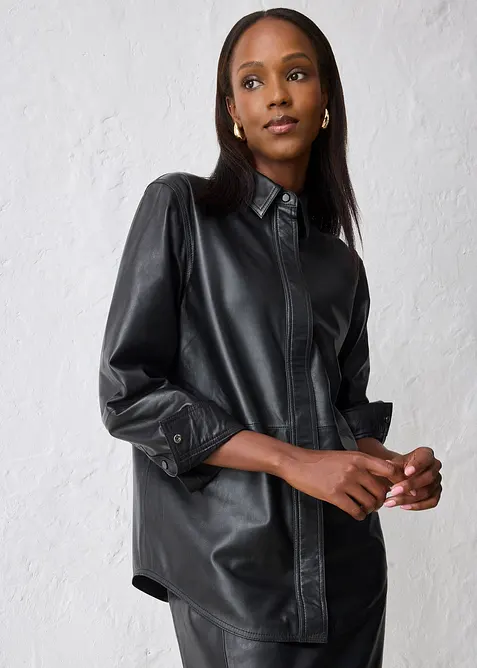 Chemise en cuir d&rsquo;agneau nappa, bonprix