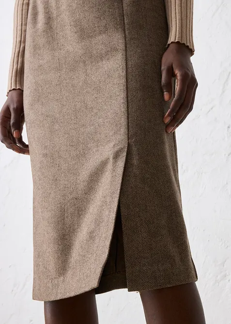 Jupe crayon en laine mélangée, bonprix