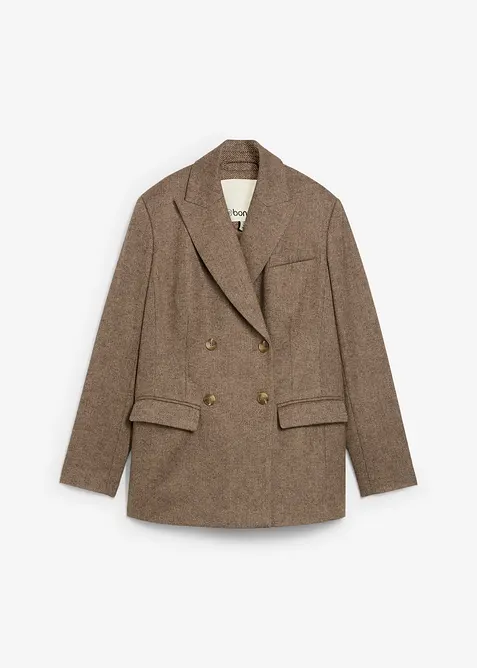 Blazer doux en laine majoritaire, bonprix