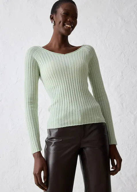 Feinstrickpullover aus Merinowolle, bonprix