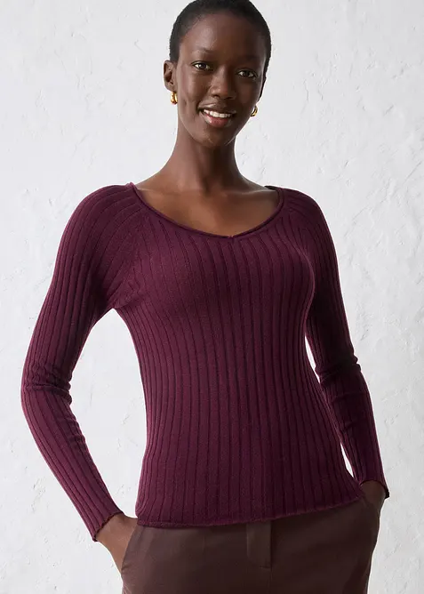 Feinstrickpullover aus Merinowolle, bonprix