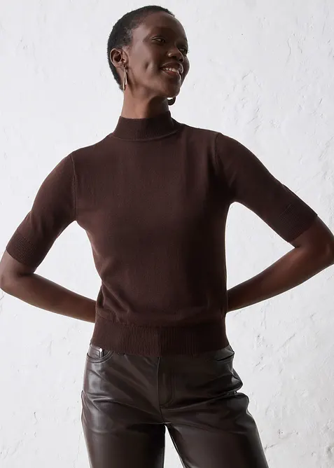 Pull doux à col roulé en laine mélangée, bonprix