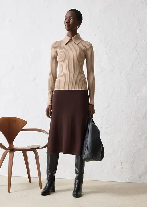 Feinstrickpullover aus Merinowolle, bonprix