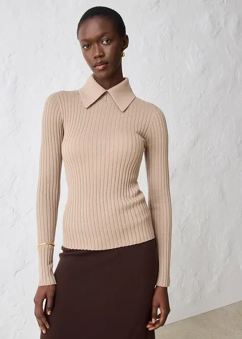 Feinstrickpullover aus Merinowolle, bonprix