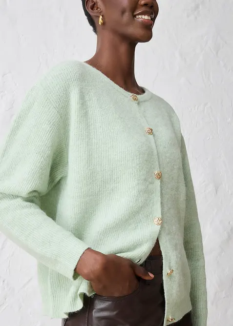 Strickjacke aus wärmendem Alpaka-Mix, bonprix