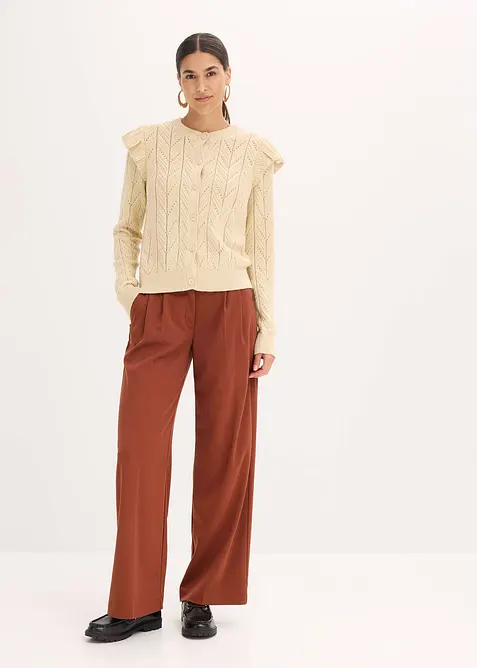 Ajour-Strickjacke aus Baumwolle, bonprix