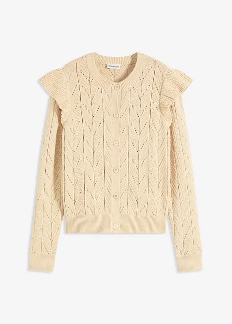 Ajour-Strickjacke aus Baumwolle, bonprix