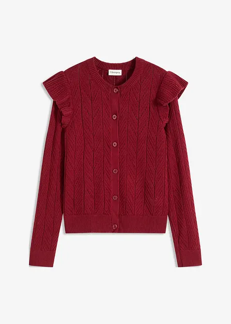 Ajour-Strickjacke aus Baumwolle, bonprix