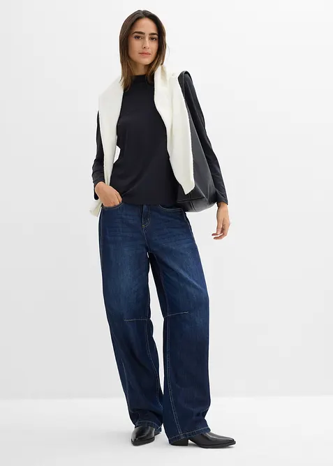 Langarmshirt mit Stehkragen mit recyceltem Polyamid, bonprix