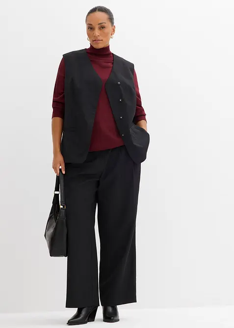 Leichter Feinstrickpullover mit breitem Turtleneck aus Viskose-Mix, bonprix