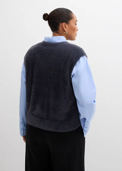 Strick-Weste aus Federgarn-Viskose-Mix, bonprix