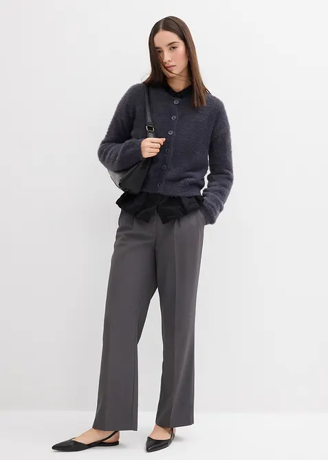 Gilet en maille poilue de viscose mélangée, bonprix