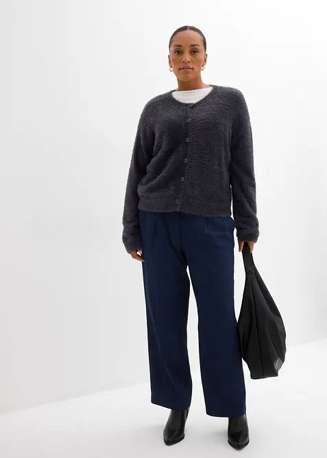 Strickjacke aus Federgarn-Viskose-Mix, bonprix