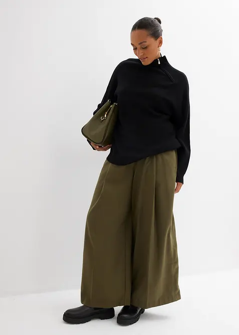 Pullover aus Viskose-Mix mit Reißverschlussdetail, bonprix